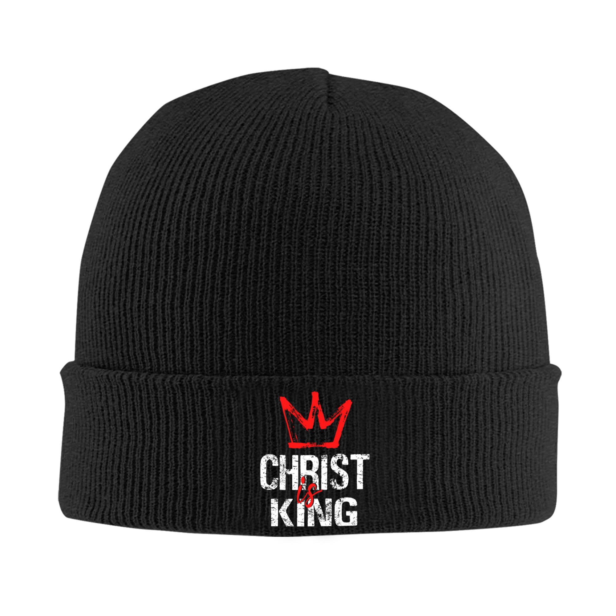 Beanie Cuffed Knit - メンズ・レディース リブニット カフ付きビーニー イエス・イズ・キング クリスチャンマーチ 冬用暖かいニットキャップ