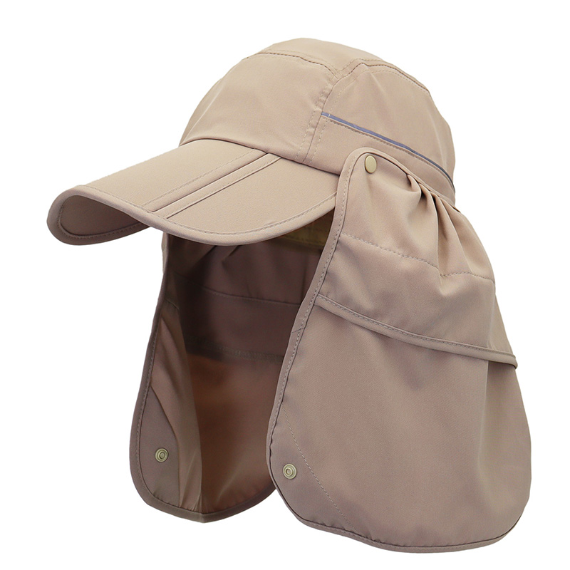 Visor Sun Hat - メンズベースボールキャップ,折りたたみ式,防蚊,首の保護付き,通気性,釣りやハイキング用