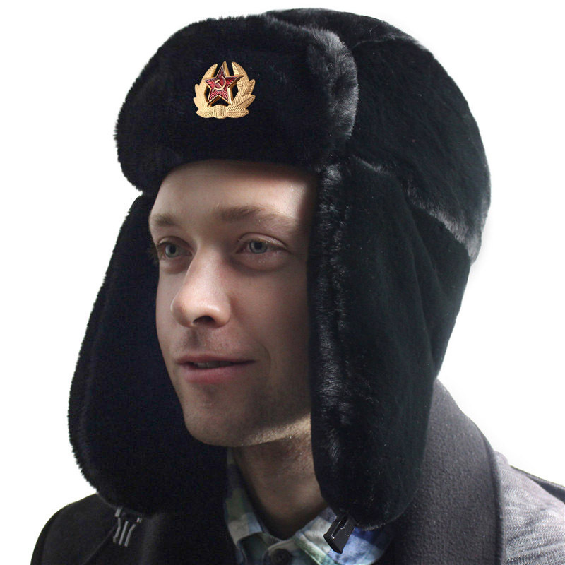 Trapper Hat Ear Flap - ロシア帽子ロシア帽トルーパートラッパーハット暖かい冬の帽子耳フラップ付きハンティングハットアビエイターハットフェイクパイロットキャップハンティングハット