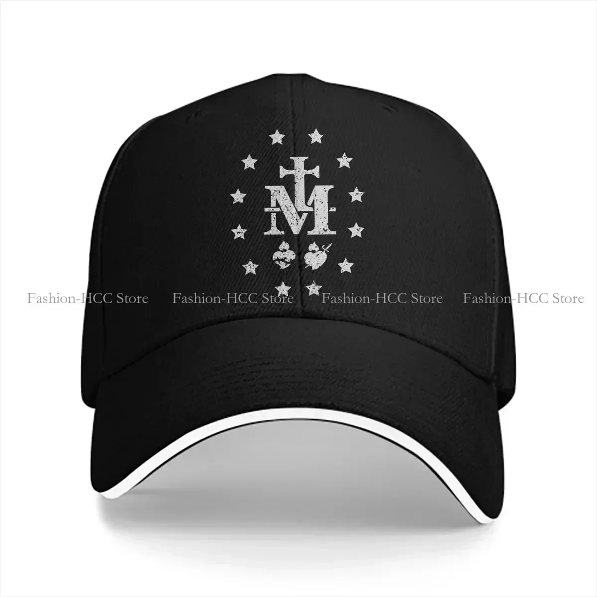 Visor Sun Hat - 新しい聖母マリアの多色帽子、メダル付きピークキャップ、すべてのメダルの中でユニーク、パーソナライズされたバイザー保護帽子