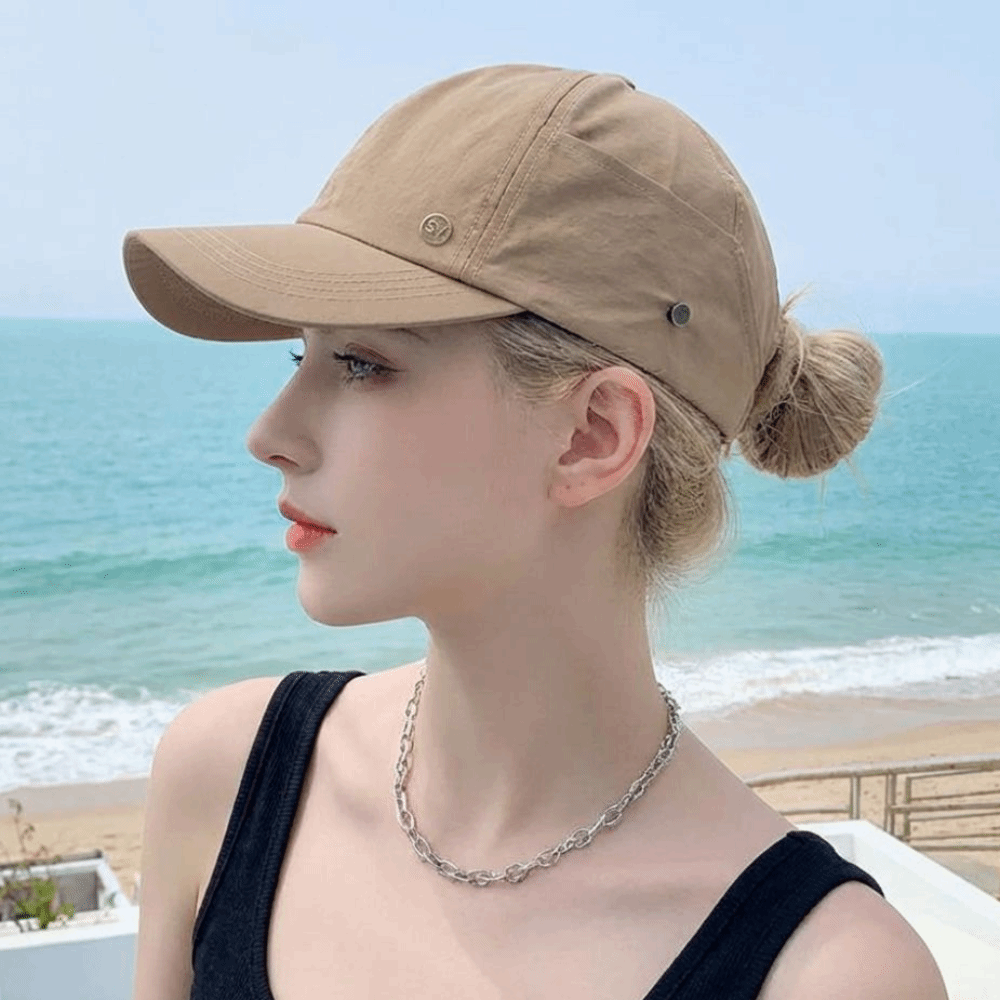 Visor Sun Hat - 速乾性の女性用バイザーハット、マスクを掛けることができ、UV保護野球帽、軽量、シンプルなポニーテールサンハット、アウトドアスポーツ