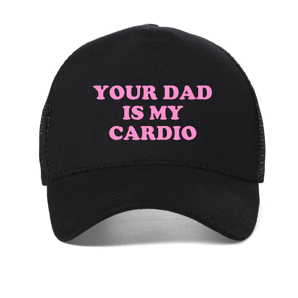 あなたの父は私のカーディオです レタープリントメッシュ野球帽 - Trucker Cap Mesh のレビューと価格