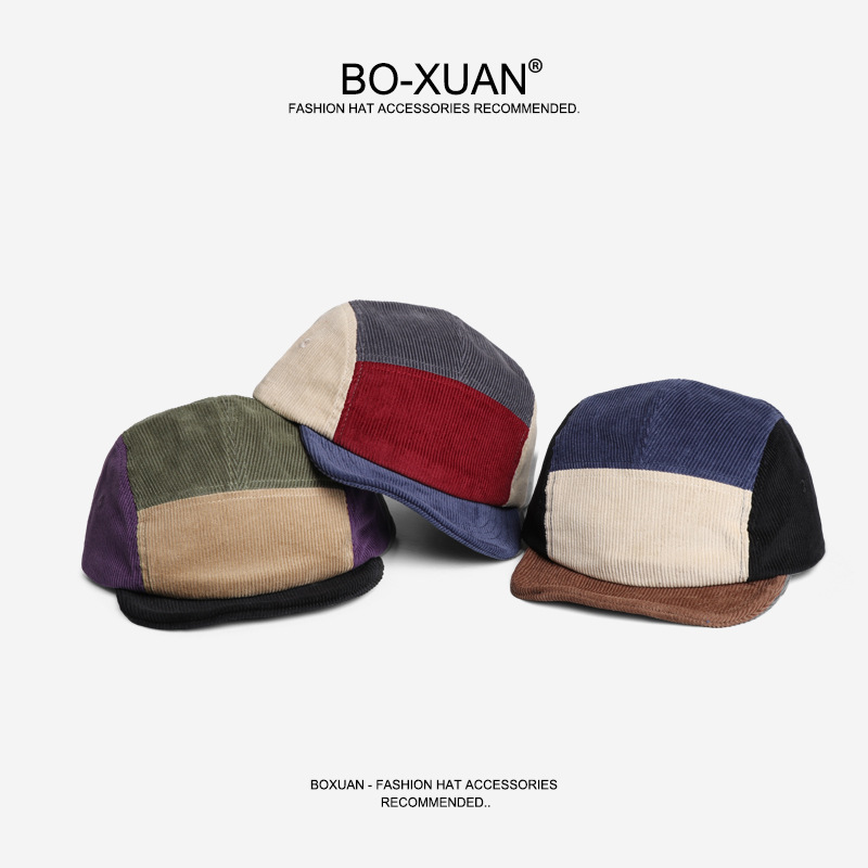 レトロなショートブリムのコーデュロイベースボールキャップ、ロ - Corduroy Cap 5 Panel のレビューと価格