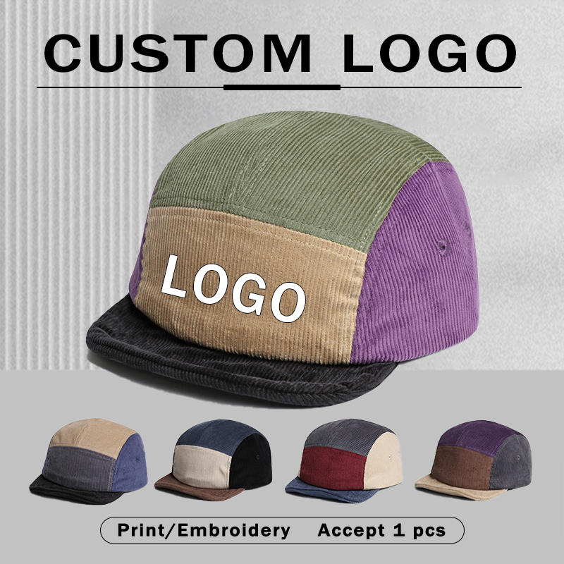レトロなショートブリムのコーデュロイベースボールキャップ、ロ - Corduroy Cap 5 Panel のレビューと価格