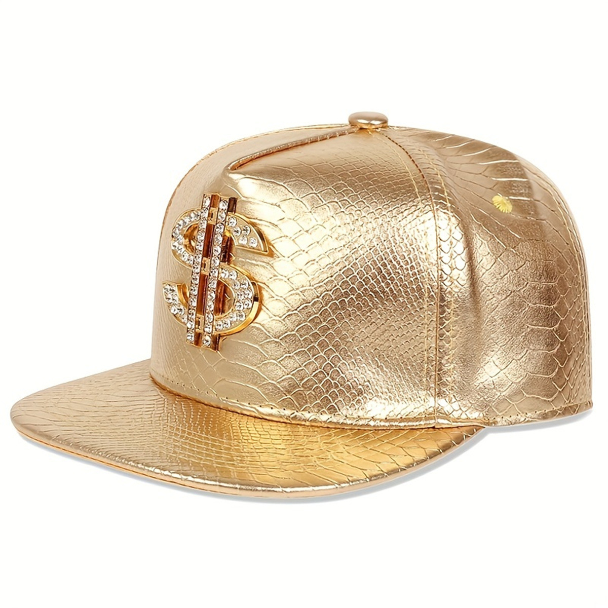 レザーメタリックドルサイン野球帽男性女性調節可能なスナップバ - Baseball Cap Structured のレビューと価格