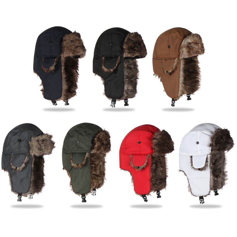 暖かい冬用ファー耳当て付きスキーハット 男女兼用 トラッパー - Trapper Hat Ear Flap のレビューと価格