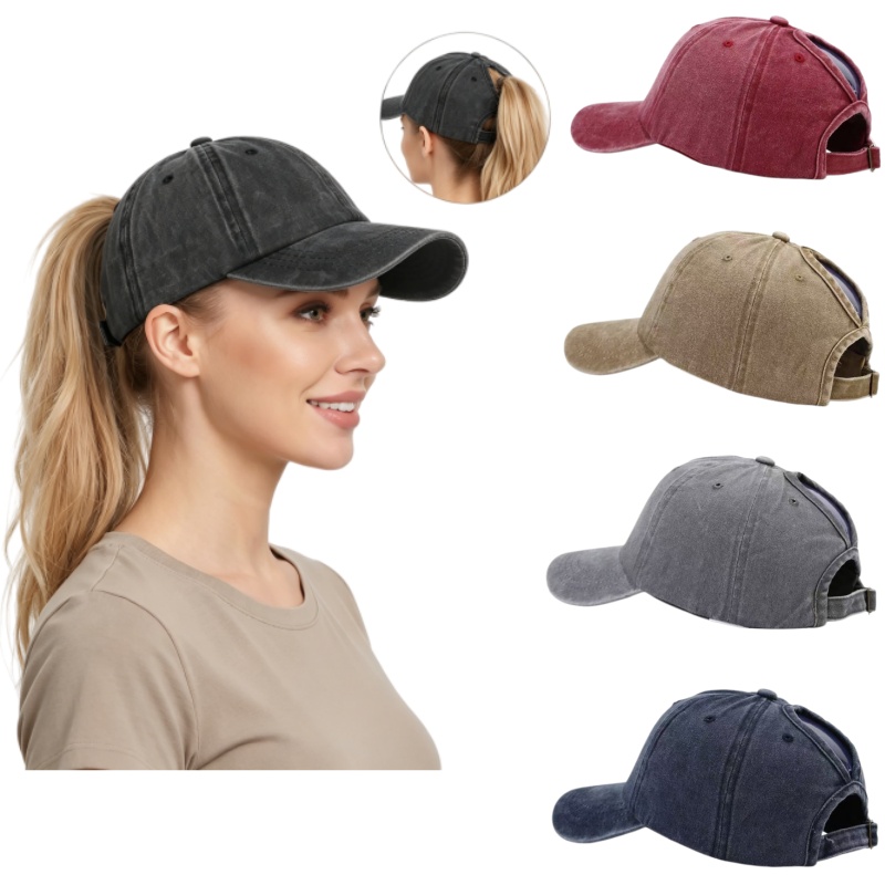 ウォッシュドコットン調節可能なポニーテール野球帽クラシックな - Golf Cap Dad のレビューと価格
