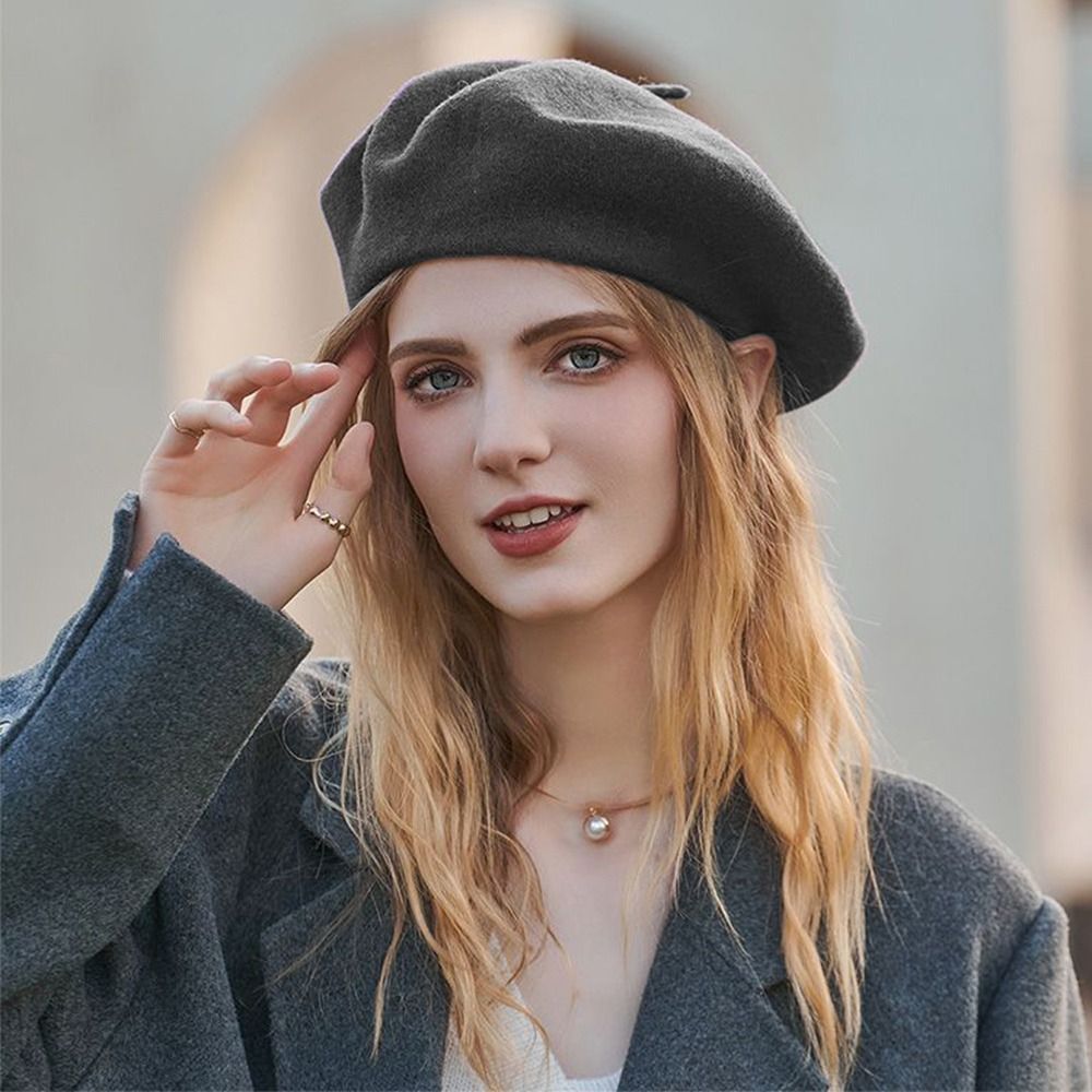 ファッション暖かい冬用ウールベレー帽レトロエレガントなフラン - Beret French Wool のレビューと価格