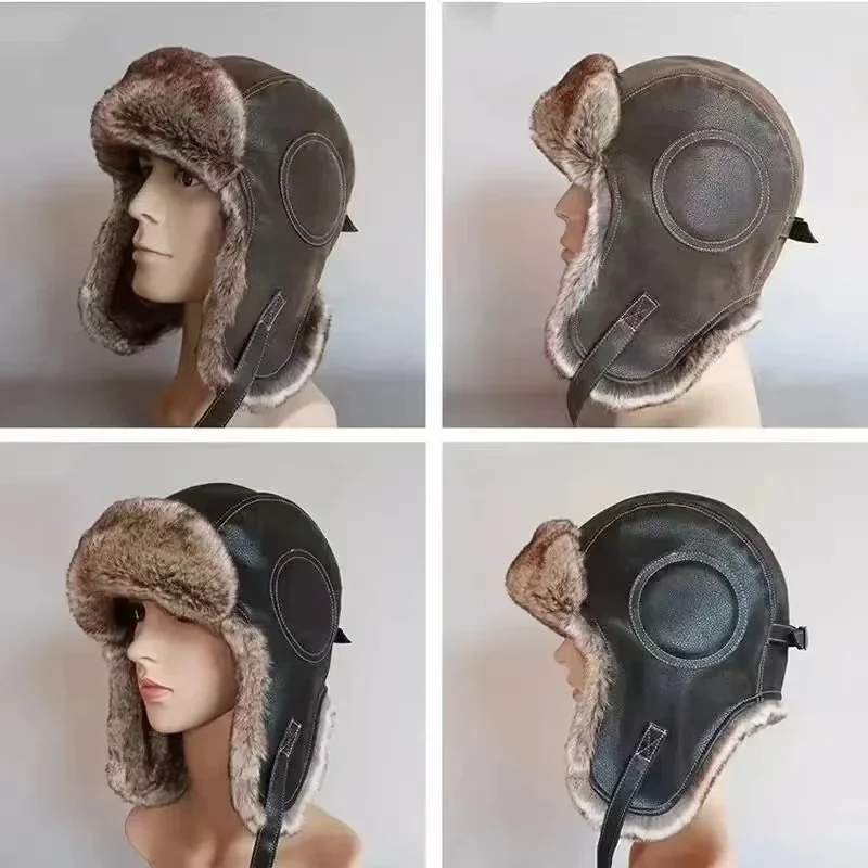 レザー SnowWint キャップ 耳当て付き 防風 暖かい - Trapper Hat Ear Flap のレビューと価格