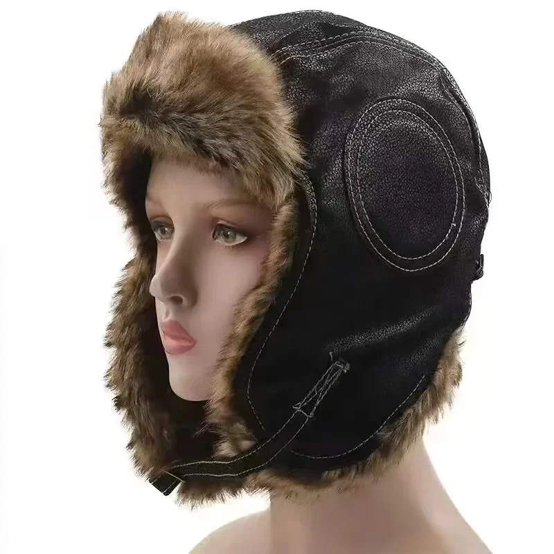 レザー SnowWint キャップ 耳当て付き 防風 暖かい - Trapper Hat Ear Flap のレビューと価格