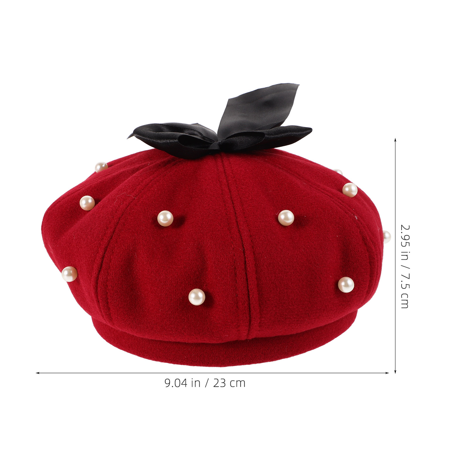レディースパールベレー帽 リボン付き エレガントな八角形 ヴ - Beret French Wool のレビューと価格