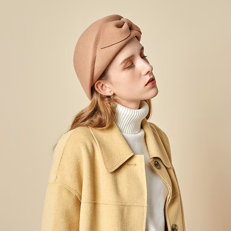 ウールヴィンテージ暖かいウール冬ベレー帽女性スチュワーデスキ - Beret French Wool のレビューと価格