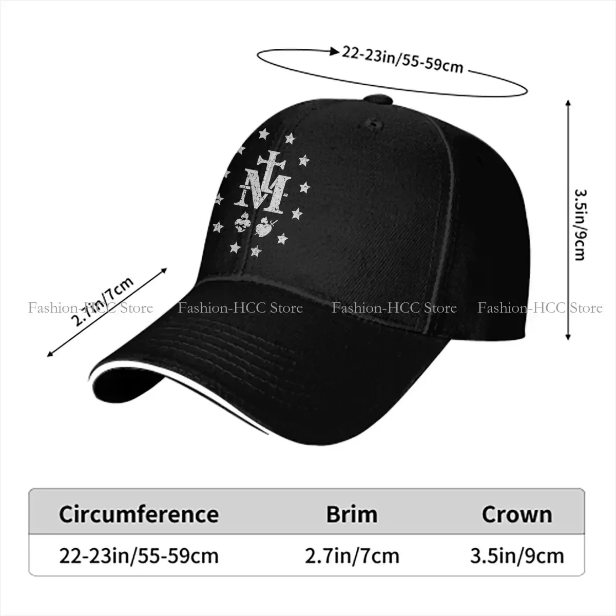 新しい聖母マリアの多色帽子、メダル付きピークキャップ、すべて - Visor Sun Hat のレビューと価格