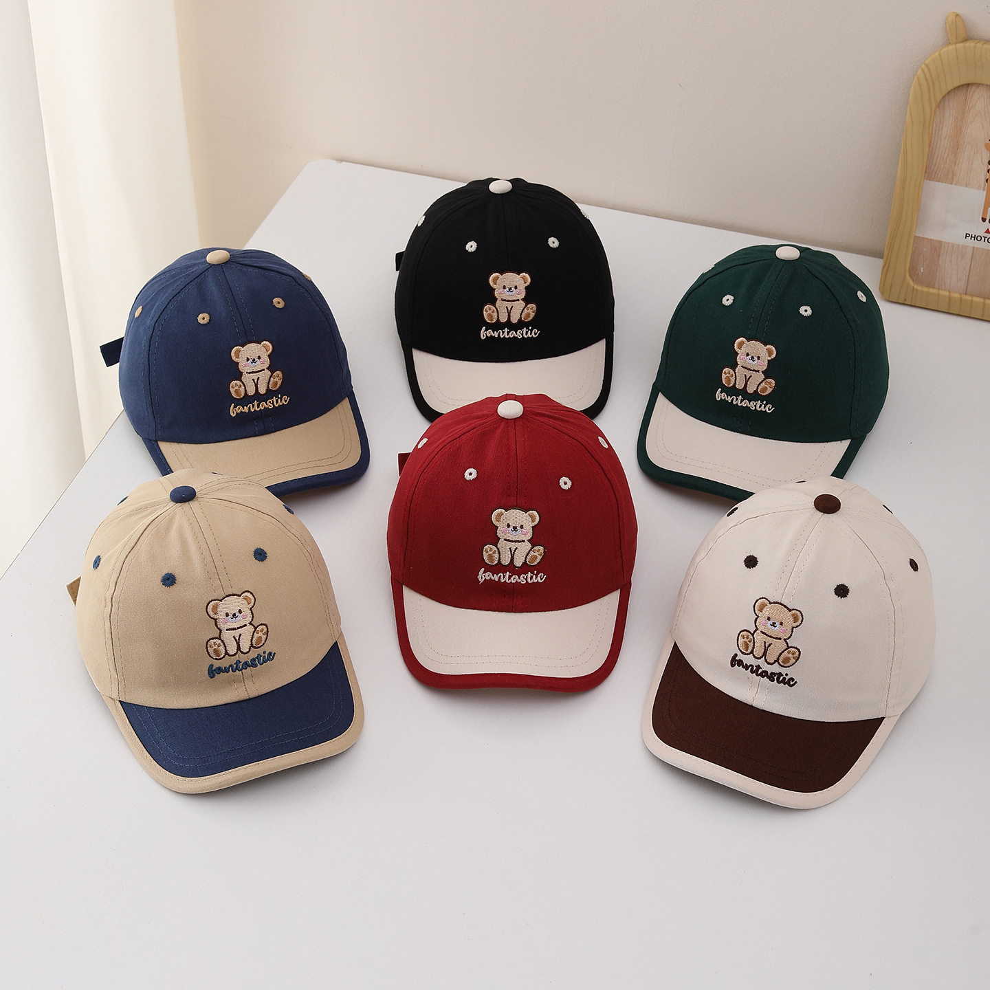子供野球帽 52 センチメートル子供漫画クマパッチ帽子子供バ - Visor Sun Hat のレビューと価格