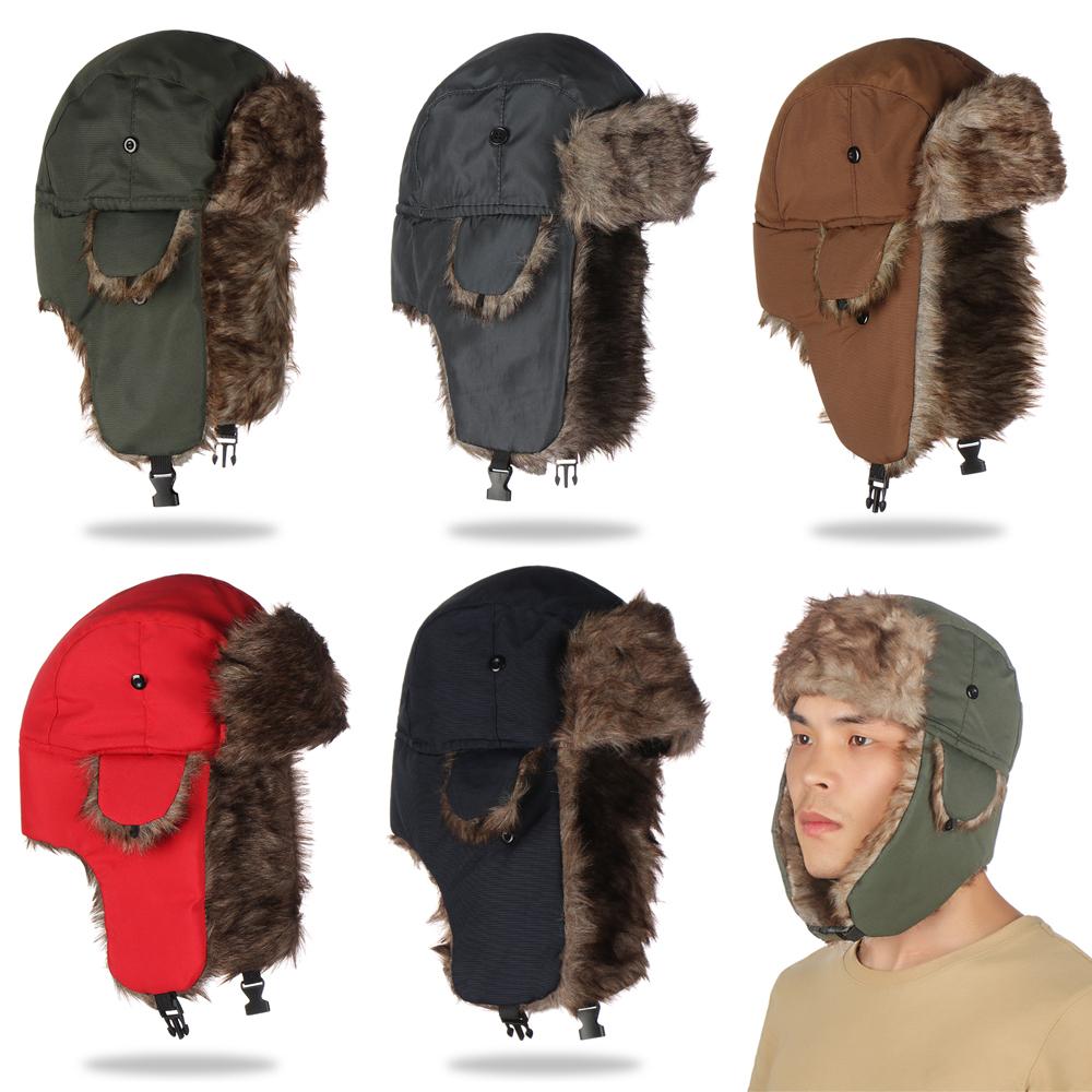 男性女性用毛皮トラッパー スキーハット 冬用帽子 ロシア風ウ - Winter Trapper Hat のレビューと価格