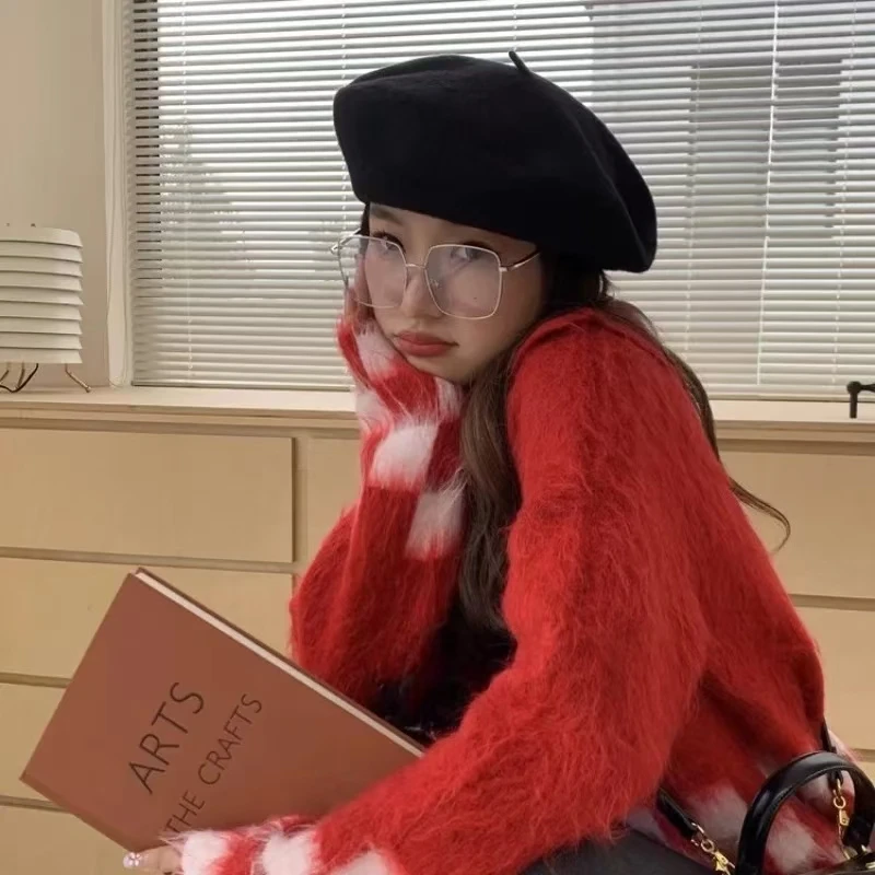 韓国ビッグサイズウールベレー帽 男女兼用 大きめサイズ 暖か - Beret French Wool のレビューと価格